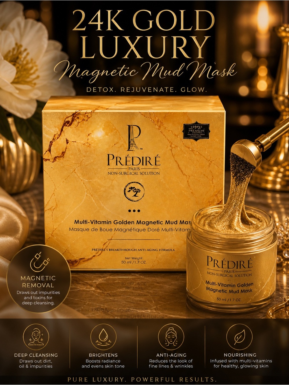 Prédiré Multi-Vitamin Golden Magnetic Mud Mask - Gold Box
